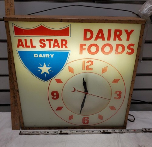 Vtg all star - clock, sign